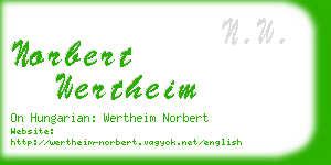 norbert wertheim business card